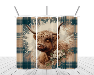 Platted Highland Cow 20oz Tumbler Wrap