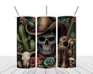 Skull Cowboy 20oz Tumbler Wrap