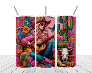 Sparkle Blonde Cowgirl 20oz Tumbler Wrap