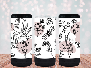 "Boho Bee Flowers" 16oz 4-in-1 Bluetooth Speaker Tumbler