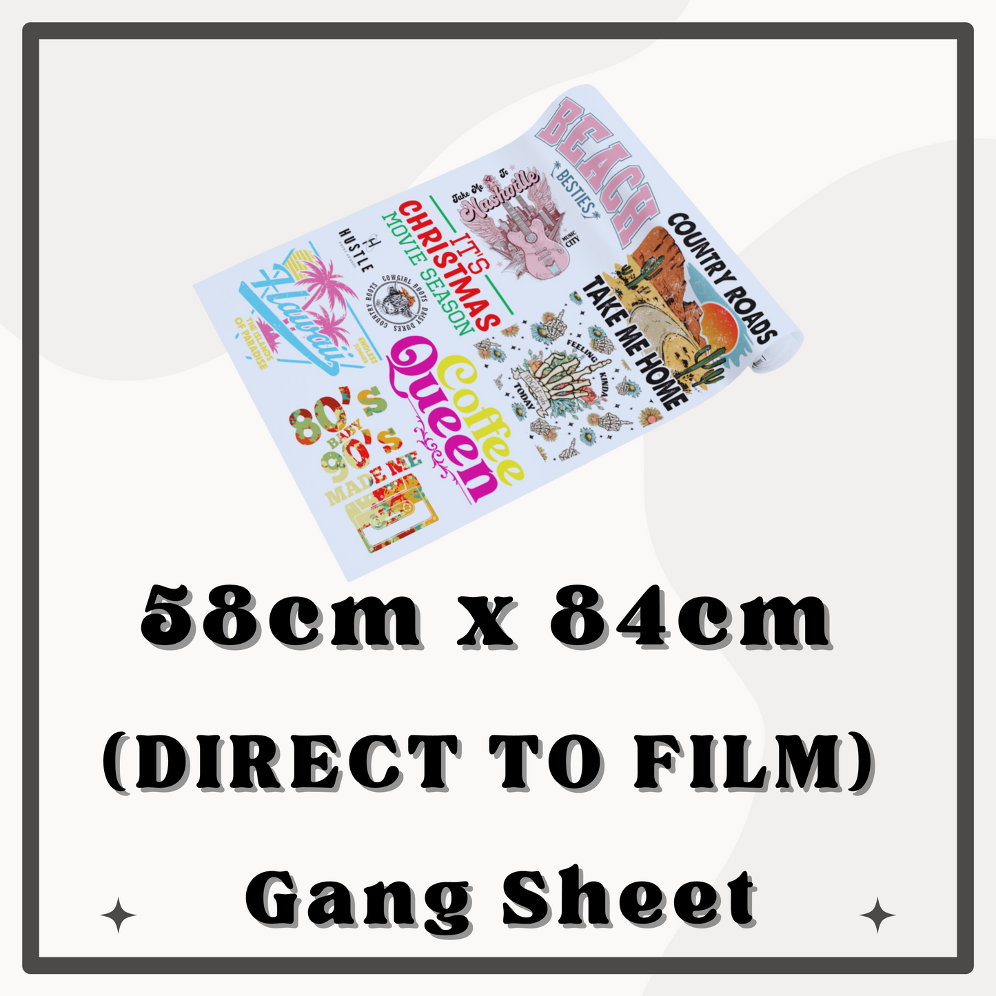 58cm x 84cm DTF Gang Sheet