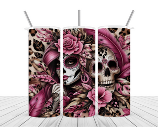 Leopard Lady & Skull 20oz Tumbler Wrap