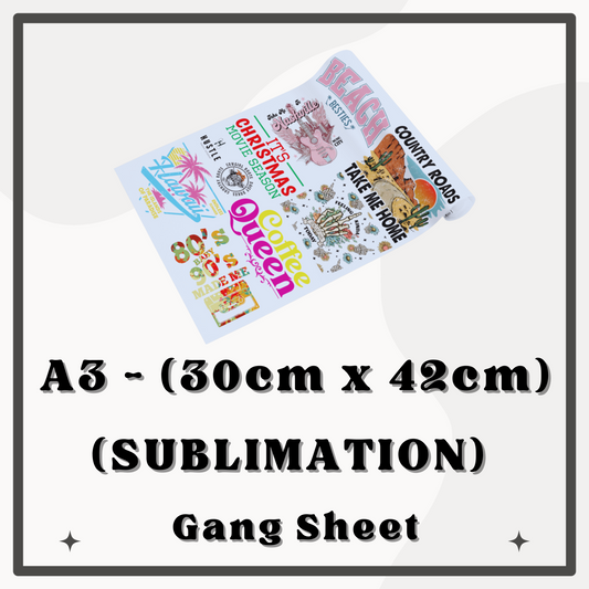 A3 - (30cm x 42cm) Sublimation Gang Sheet