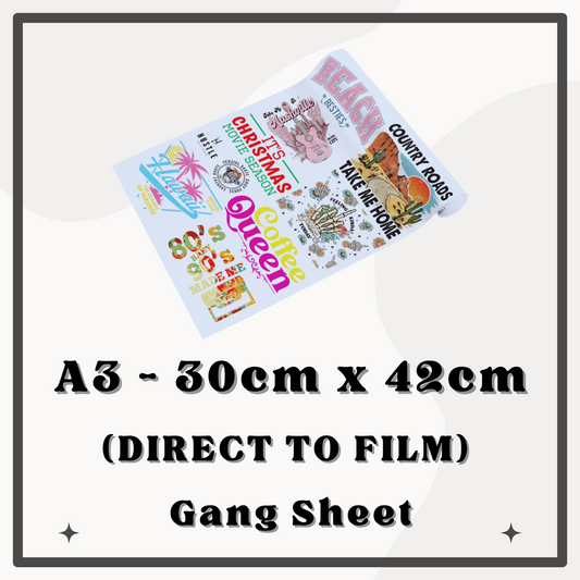 A3 - (30cm x 42cm) DTF Gang Sheet