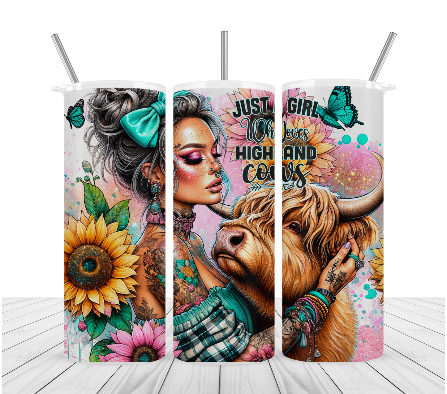 "Just A Girl Who Loves Highland Cows" 20oz Tumbler Wrap