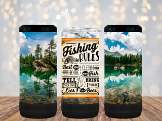 "Fishing Rules" 16oz 4-in-1 Bluetooth Speaker Tumbler