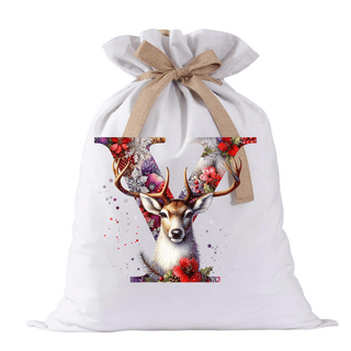 LUXYHUSTLE Y DEER SPARKLE LETTERS -  Santa Sack Size DTF Print