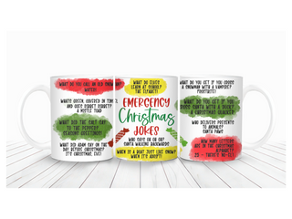 "Emergency Christmas Jokes" Mug Wrap