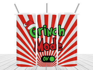 "Grinch Mode On" 20oz Tumbler Wrap