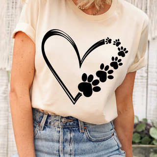 "Paw Heart" Relaxed Maple T-Shirt