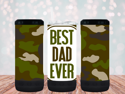 "Best Dad Ever" 16oz 4-in-1 Bluetooth Speaker Tumbler