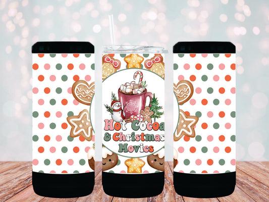 "Hot Cocoa & Christmas Movies" 16oz 4-in-1 Bluetooth Speaker Tumbler
