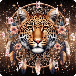 Square Clock Tiger Dream Print